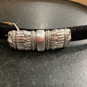 Brighton black lizard silver belt M EUC